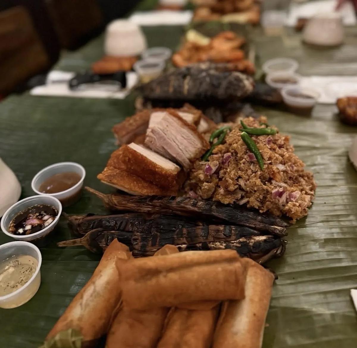 Mama Fina's authentic Filipino dish spread